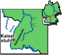 Landkarte: Lage des Kaiserstuhl